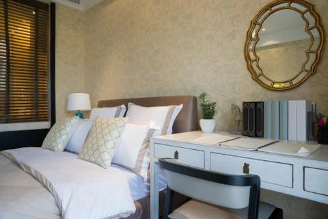 Comfortable bedroom Stock Photos