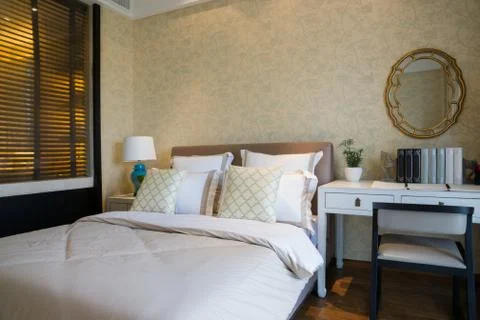Comfortable bedroom Stock Photos
