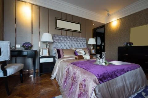 Comfortable bedroom Stock Photos