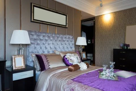 Comfortable bedroom Stock Photos