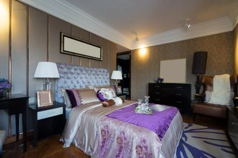 Comfortable bedroom Stock Photos