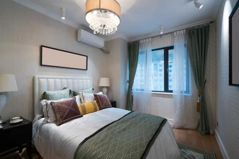 Comfortable bedroom Stock Photos