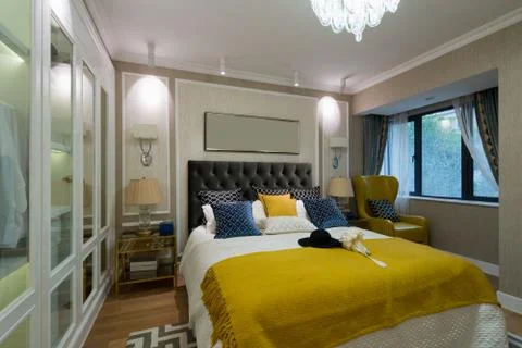 Comfortable bedroom Stock Photos