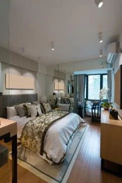 Comfortable bedroom Stock Photos