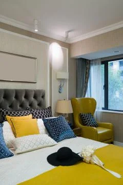 Comfortable bedroom Stock Photos