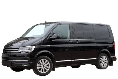Comfortable black minivan. Stock Photos