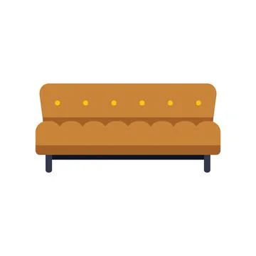 Comfortable brown sofa providing seating in living room Stock Illustration