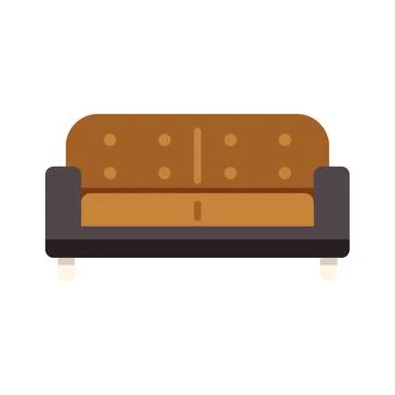 Comfortable brown sofa representing relaxation and home interior design Stock Illustration
