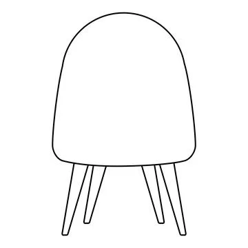 Comfortable chair, back view, doodle style flat vector outline for coloring book Stock Illustration