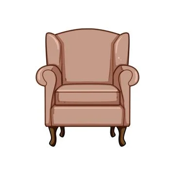 Comfortable classic wingback accent chair vector illustration 스톡 일러스트