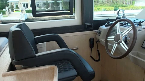 Comfortable cockpit on a yacht. Stock Footage 82255275