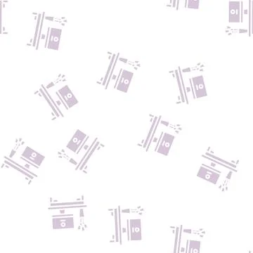 Comfortable desktop glyph vector seamless pattern Stock Illustration