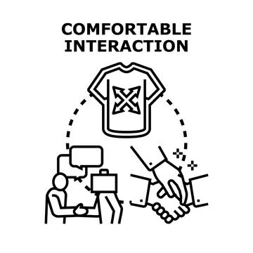 Comfortable interaction concept vector illustration drawing Stock Illustration