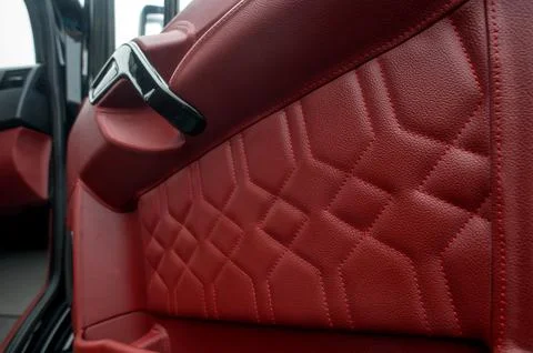 Comfortable interior of a passenger bus with soft seats Stock-Fotos