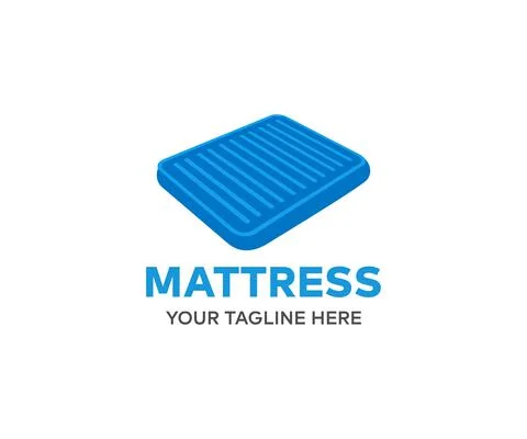 Comfortable matress bed logo design. Stock Illustration