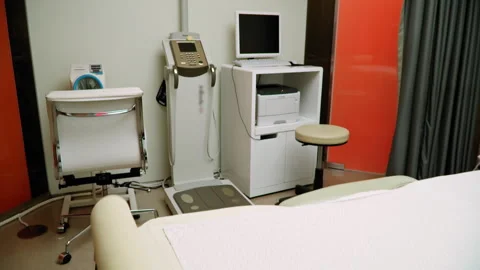 Comfortable medical recovery bed. Empty hospital. Clean and empty bed Stock Footage 335699237
