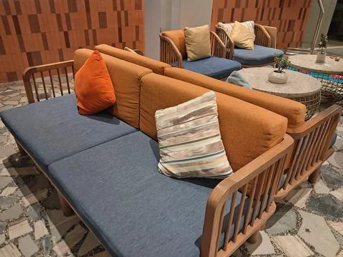 A comfortable, modern relaxation area Stock Photos
