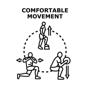 Comfortable movement exercise body training concept Stock Illustration