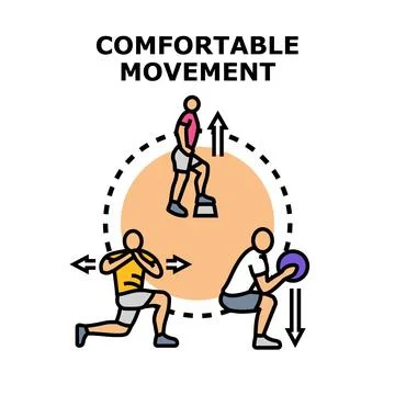 Comfortable movement exercise body training concept Stock Illustration