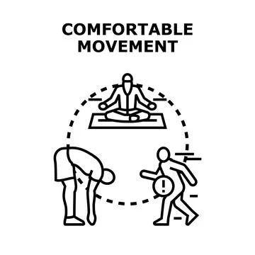 Comfortable movement reducing pain and increasing flexibility Stock Illustration