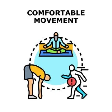 Comfortable movement reducing pain and increasing flexibility Stock Illustration