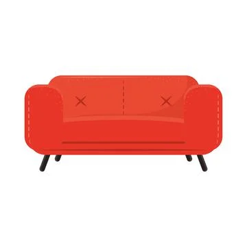 Comfortable orange sofa Stock Illustration