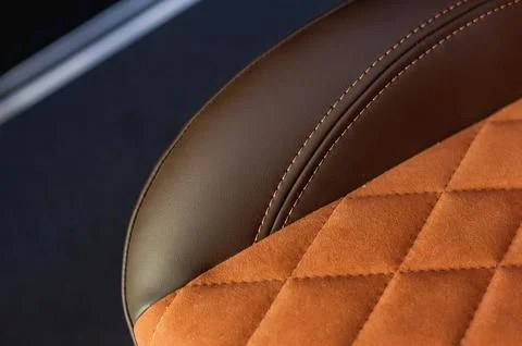 Comfortable passenger bus interior with upholstered seats Stock Photos
