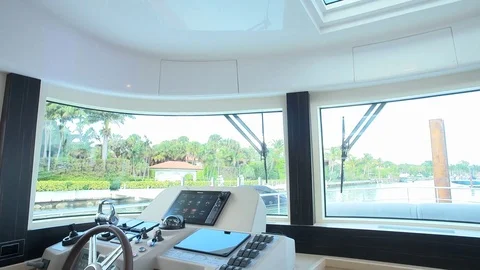 Comfortable piloting area on a yacht. Stock Footage 82255301