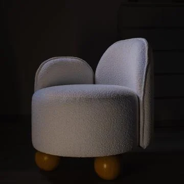 Comfortable pouf at black background Stock Photos