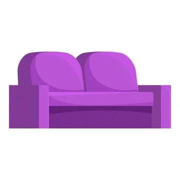 Comfortable purple sofa invites relaxation in modern living room Stock Illustration