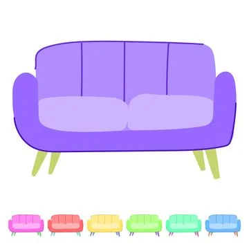 Comfortable reception sofa vector cartoon graphic Stock Illustration