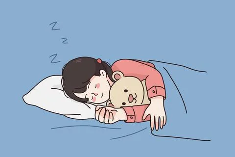 Comfortable rest sleep during night concept Illustrazione stock