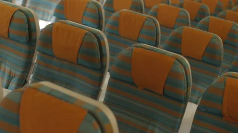Comfortable Seats In Airplane Stock Footage 62202788