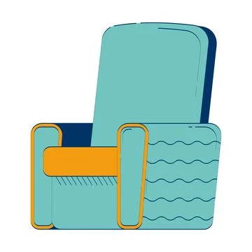 Comfortable single armchair 2D doodle object Stock Illustration
