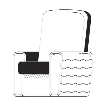 Comfortable single armchair doodle linear object Stock Illustration