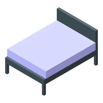 Comfortable single bed with soft mattress and headboard providing restful sle Stock Illustration