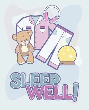 Comfortable sleep vector set isolated. Illustration items vector set for good Stock Illustration