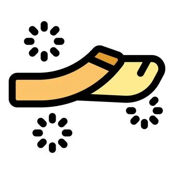 Comfortable slippers creating a dust cloud while walking Stock Illustration