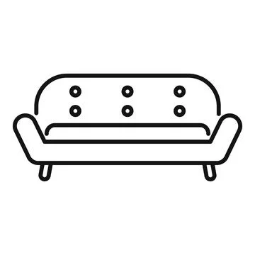 Comfortable sofa with buttons is standing on white background Stock-Illustration