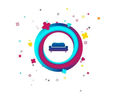 Comfortable sofa icon. Modern couch symbol. イラスト素材