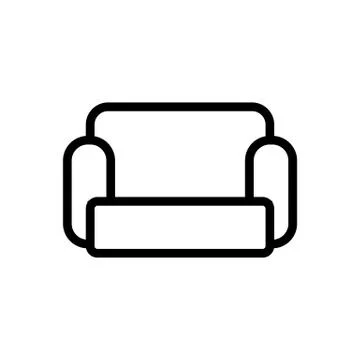 Comfortable sofa icon vector. Isolated contour symbol illustration Stock Illustration