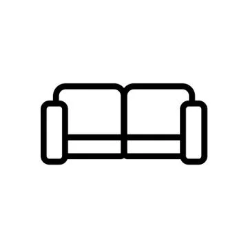 Comfortable sofa icon vector. Isolated contour symbol illustration Stock Illustration