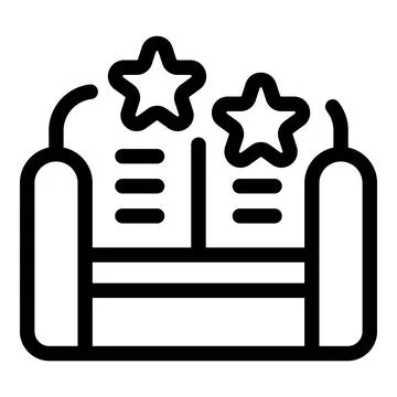 Comfortable sofa receiving five star feedback rating Stock Illustration