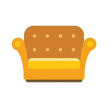Comfortable sofa with round armrests providing comfort and style Stock Illustration