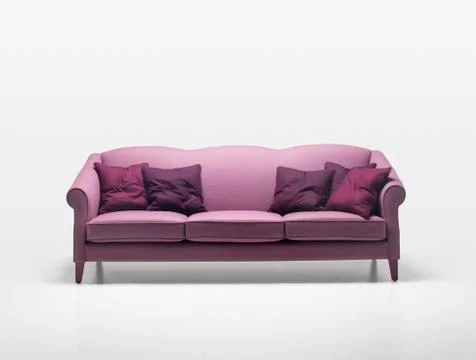 Comfortable sofa with soft pillows Stock Photos