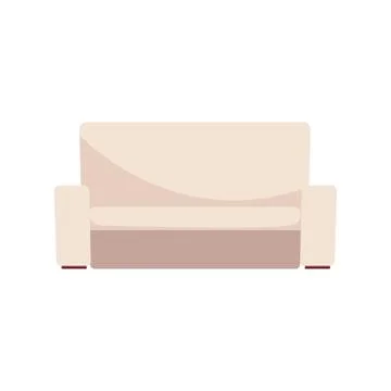 Comfortable sofa in trendy flat style isolated. Stock Vector illustration. Stock Illustration