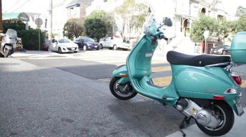 Comfortable Vespa Scooter Stock Footage 35437832