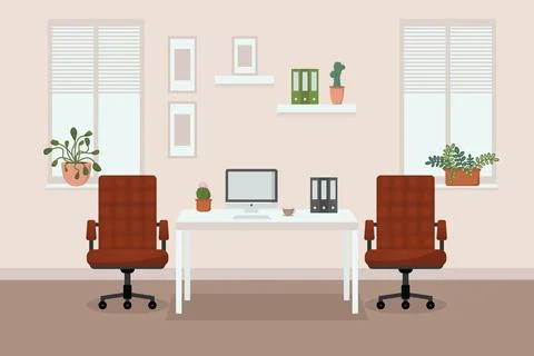 Comfortable working office Stock Illustration