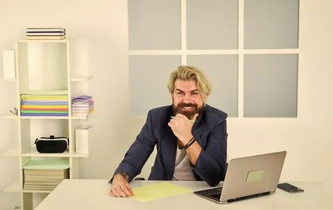 Comfortable workplace. Developer work computer. Social networks communication Stock Photos