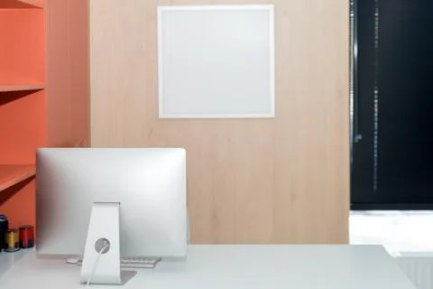 Comfortable workplace with modern computer on table Stock Photos